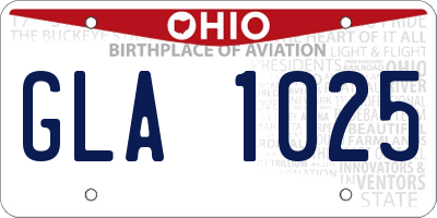 OH license plate GLA1025