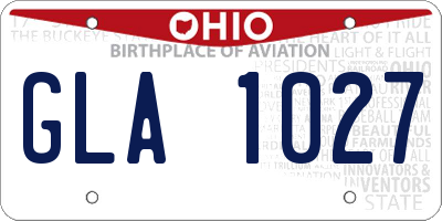 OH license plate GLA1027