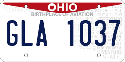 OH license plate GLA1037