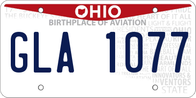 OH license plate GLA1077