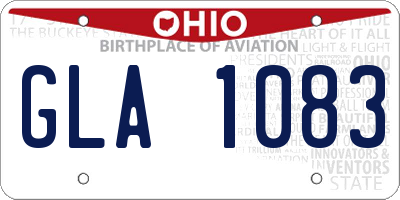 OH license plate GLA1083