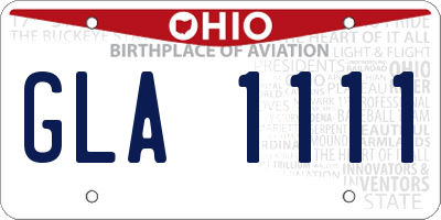 OH license plate GLA1111