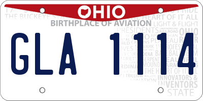 OH license plate GLA1114