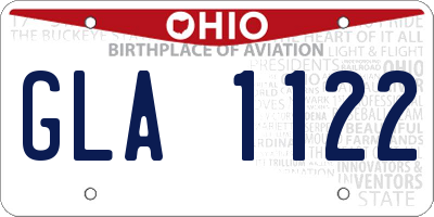 OH license plate GLA1122