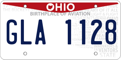OH license plate GLA1128