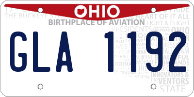 OH license plate GLA1192