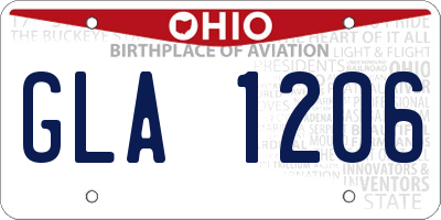 OH license plate GLA1206