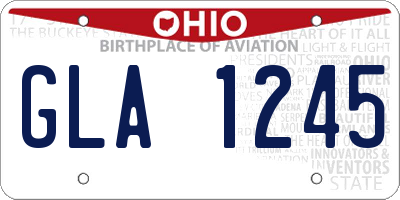 OH license plate GLA1245