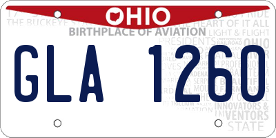 OH license plate GLA1260
