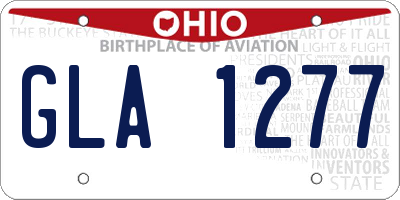 OH license plate GLA1277