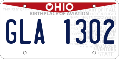 OH license plate GLA1302