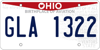 OH license plate GLA1322