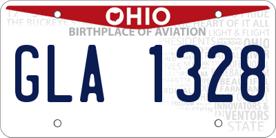 OH license plate GLA1328