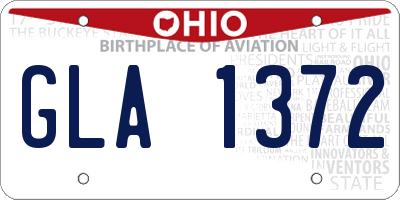 OH license plate GLA1372