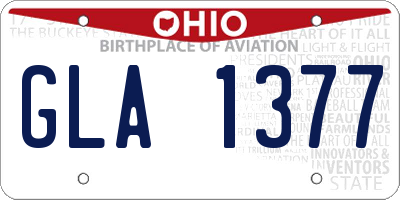 OH license plate GLA1377