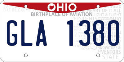 OH license plate GLA1380