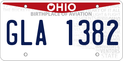 OH license plate GLA1382
