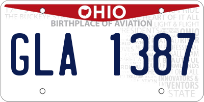 OH license plate GLA1387