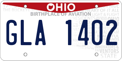 OH license plate GLA1402