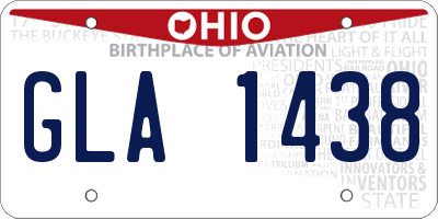 OH license plate GLA1438