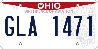 OH license plate GLA1471