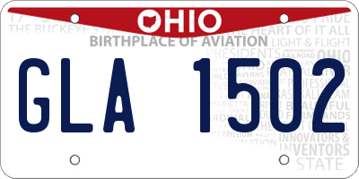 OH license plate GLA1502