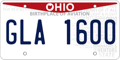 OH license plate GLA1600