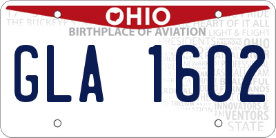OH license plate GLA1602