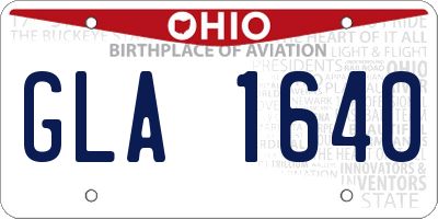 OH license plate GLA1640