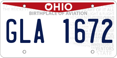 OH license plate GLA1672