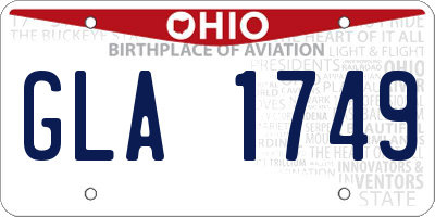 OH license plate GLA1749