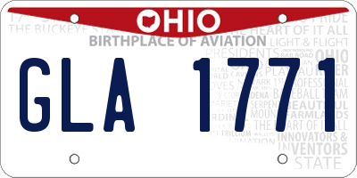 OH license plate GLA1771