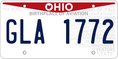 OH license plate GLA1772