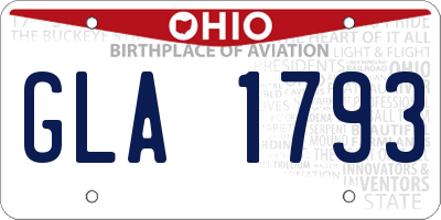OH license plate GLA1793