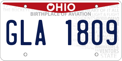 OH license plate GLA1809