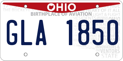 OH license plate GLA1850