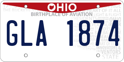 OH license plate GLA1874