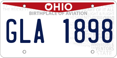 OH license plate GLA1898