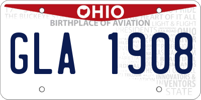 OH license plate GLA1908