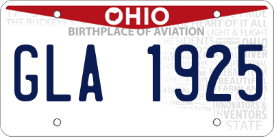 OH license plate GLA1925