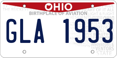 OH license plate GLA1953