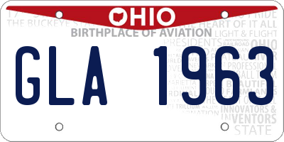 OH license plate GLA1963