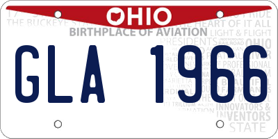 OH license plate GLA1966