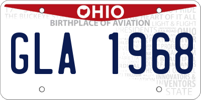OH license plate GLA1968