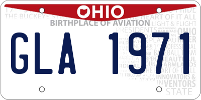 OH license plate GLA1971
