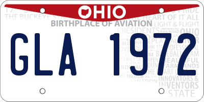 OH license plate GLA1972