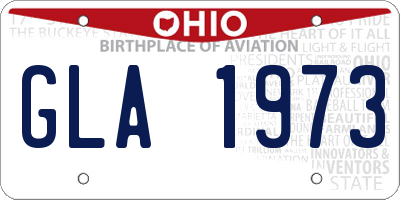 OH license plate GLA1973