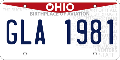 OH license plate GLA1981