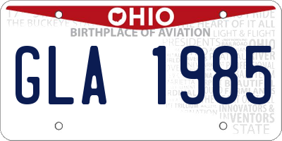 OH license plate GLA1985