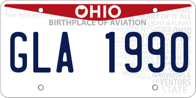 OH license plate GLA1990